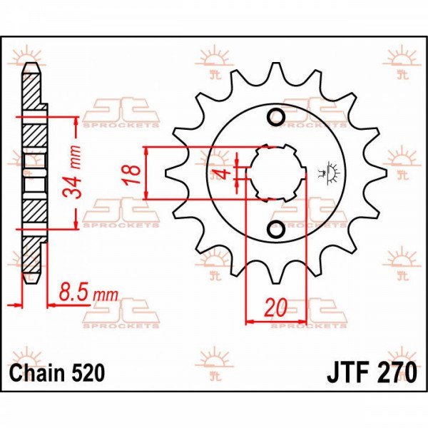 JT Priekšējais zobrats JTF270.15
