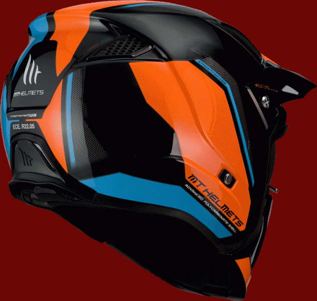 MT Шлем эндуро STREETFIGHTER SV TWIN A4 синий/оранжевый XL