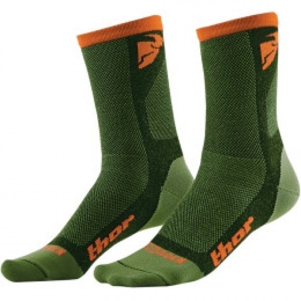 THOR Socks S6 DUAL SPORT green/orange 10-13
