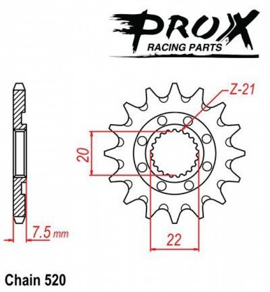 ProX Front Sprocket CR125 04-07 + CRF250R/X 04-16 -12T-