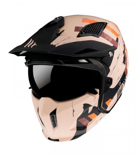 MT Шлем эндуро STREETFIGHTER SKULL 2020 A14 оранжевый матовый L