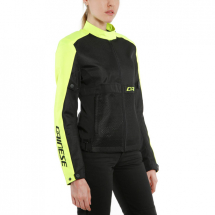 DAINESE Textile jacket RIBELLE AIR LADY black/yellow 40