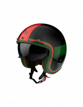 Open face helmet MT LE MANS 2 SV TANT C5 black/green/red matt M