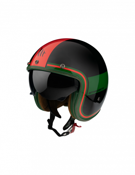 Шлем открытый MT LE MANS 2 SV TANT C5 черный/зелёный/красный матовый XL