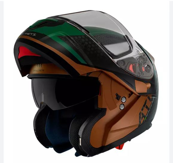 MT Flip-up helmet ATOM SV ADVENTURE B6 green matt XS