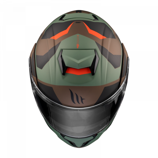 MT Flip-up helmet ATOM SV SKILL A9 green/brown matt XS