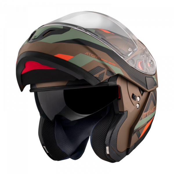 MT Flip-up helmet ATOM SV SKILL A9 green/brown matt XS
