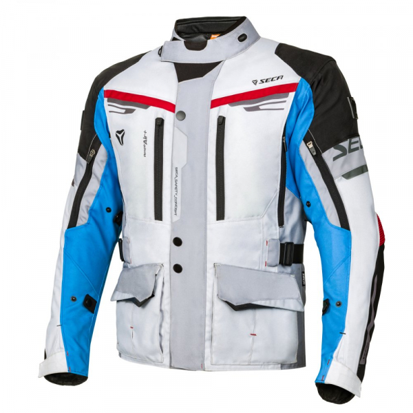SECA Textile jacket ARRAKIS II gray/blue/red 2XL