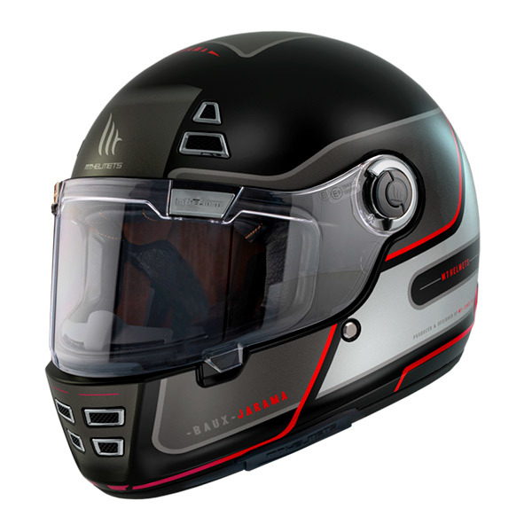 MT Full-face helmet JARAMA BAUX E15 black/red matt XXL