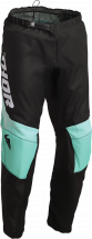 THOR Кроссовые штаны SECTOR CHEV черные/зелёные 32