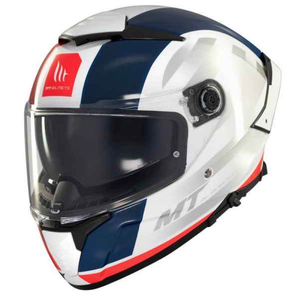 MT Шлем интеграл THUNDER 4 SV TREADS C7 белый/синий/красный XL