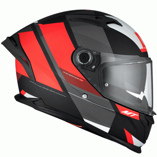 MT Full-face helmet BRAKER SV CHENTO B5 black/red/white matt S